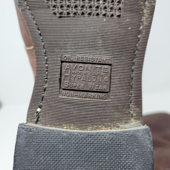 Avonite Hypalon Oil Resistant Dupont Lace Up Leather Boots Kilty 7 Brown Distres - Picture 13 of 16